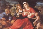 Palma Vecchio The Holy Family with Mary Magdalene and the Infant Saint John oil painting reproduction